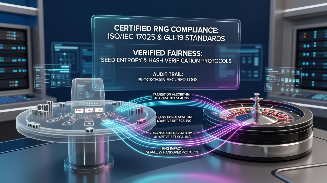 Certification testing lab equipment used for randomizer validation in online gaming platforms