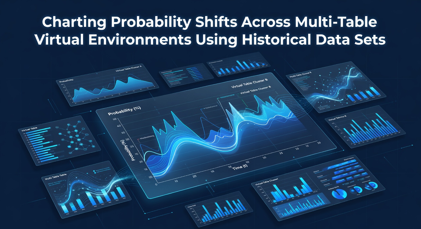 Visualization of probability shift charts across multiple virtual gaming tables using historical datasets