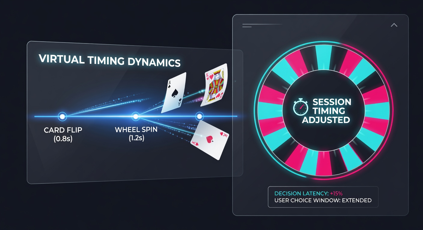 Analytics dashboard displaying timing patterns between card and wheel rounds in virtual casino sessions
