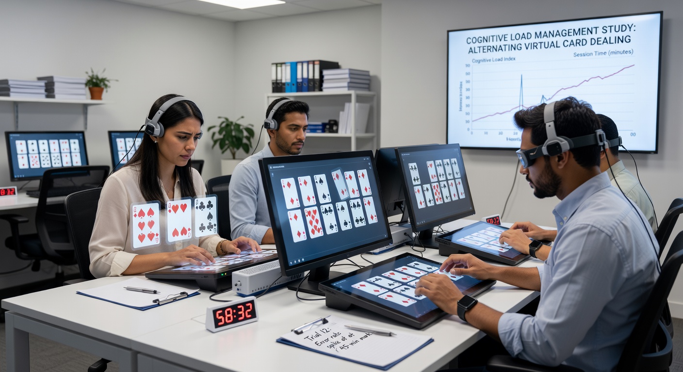 Data visualization dashboard tracking cognitive performance metrics across extended virtual gaming sessions
