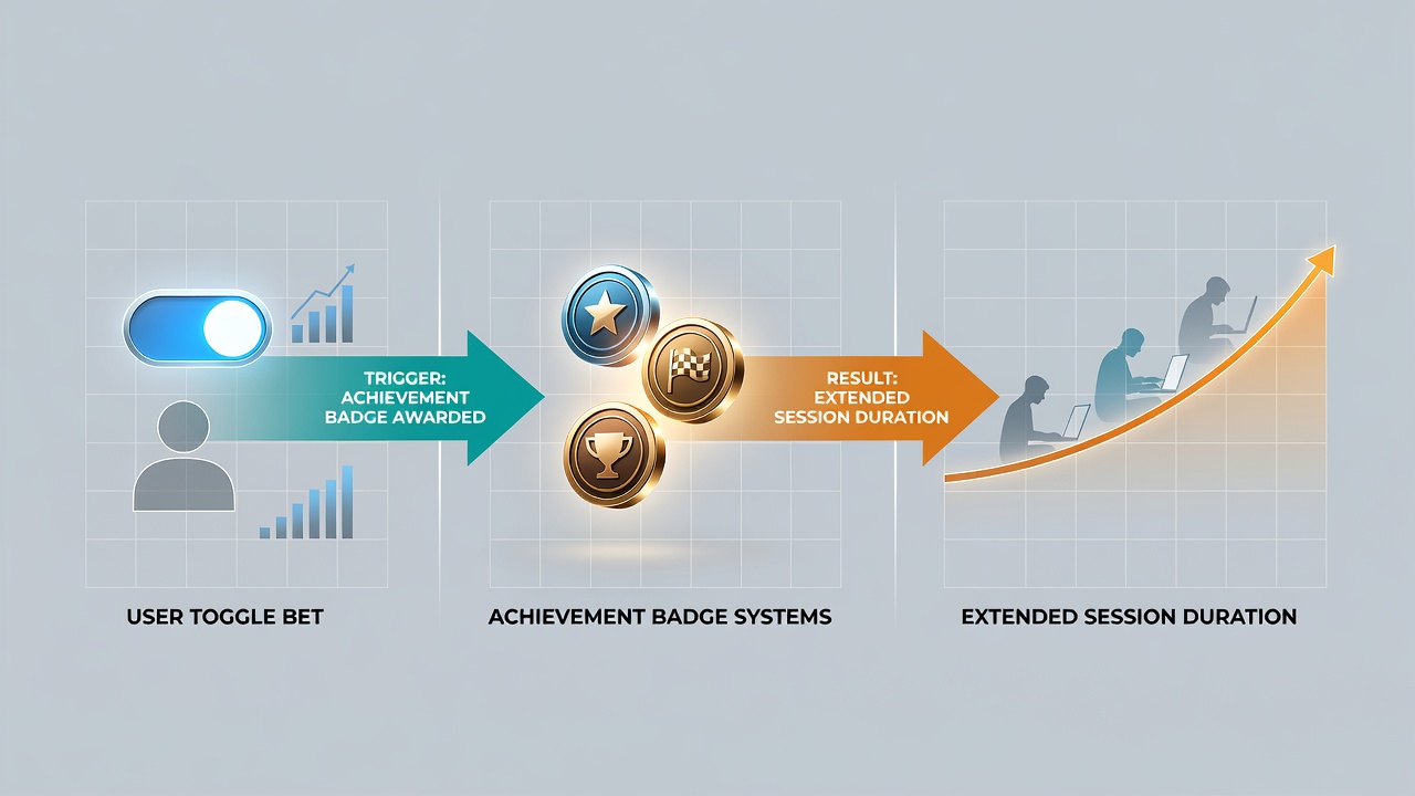 Chart displaying session duration data linked to badge achievements in mobile gaming