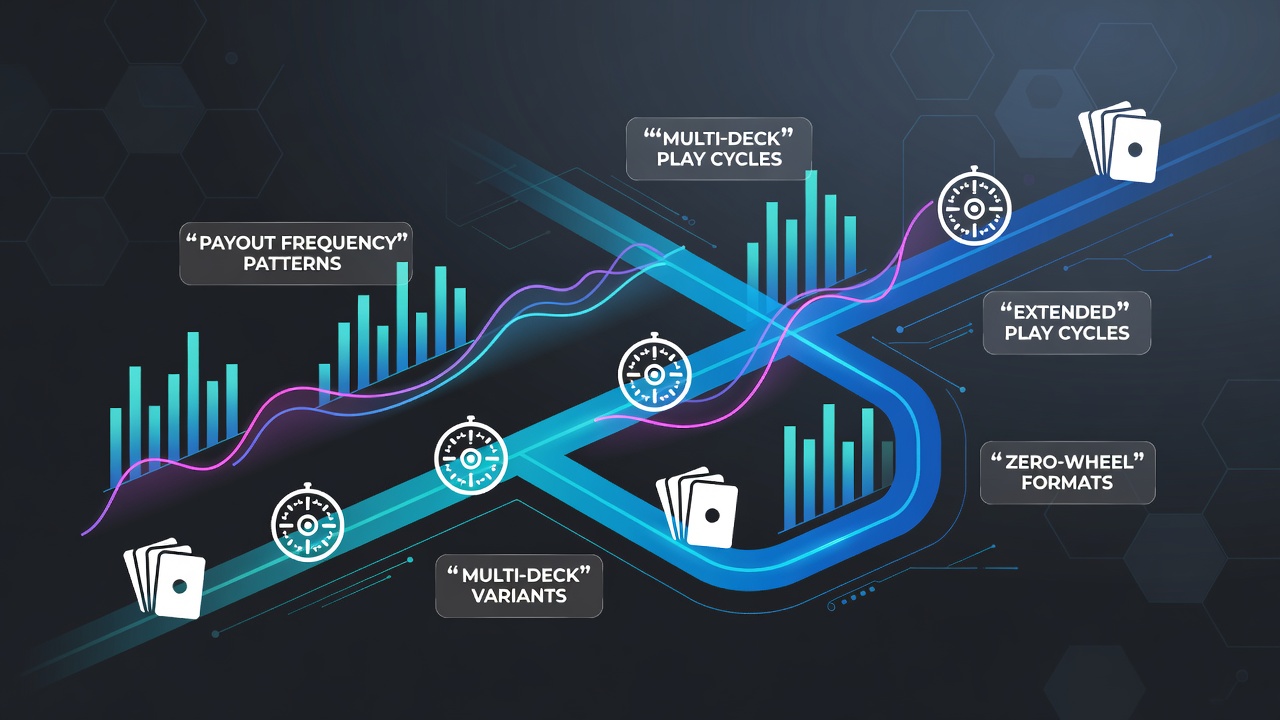 Data visualization showing payout frequency patterns across multi-deck blackjack and zero-wheel roulette sessions in reward platforms