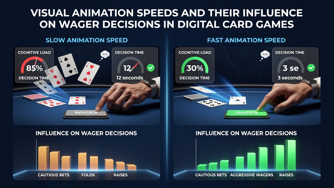 Digital card game interface showing animated card dealing sequences at varying speeds